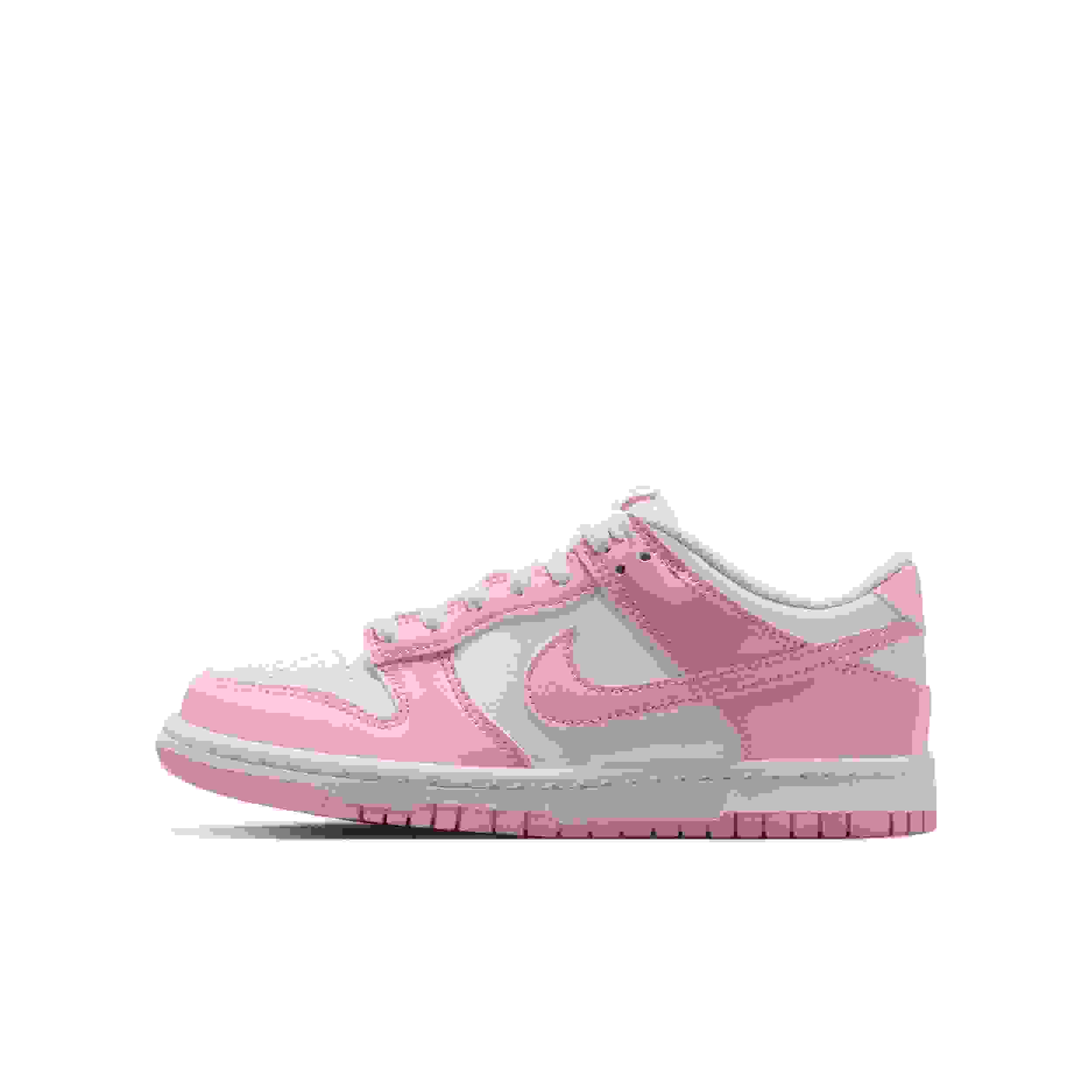 Nike Dunk Low Grade School Girls' "White/White/White/Pink Rise" Shoe